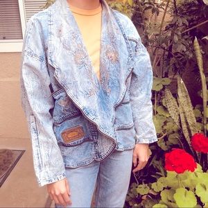 Vintage 80’s blue Fiqur oversized denim jacket